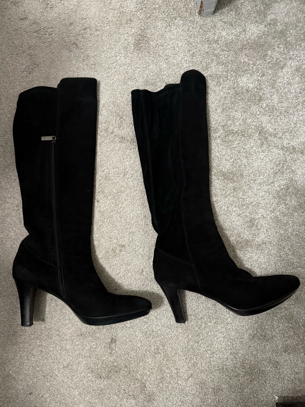 Aquatalia Vera Gomma Suede Tall Boot Size 10 Black